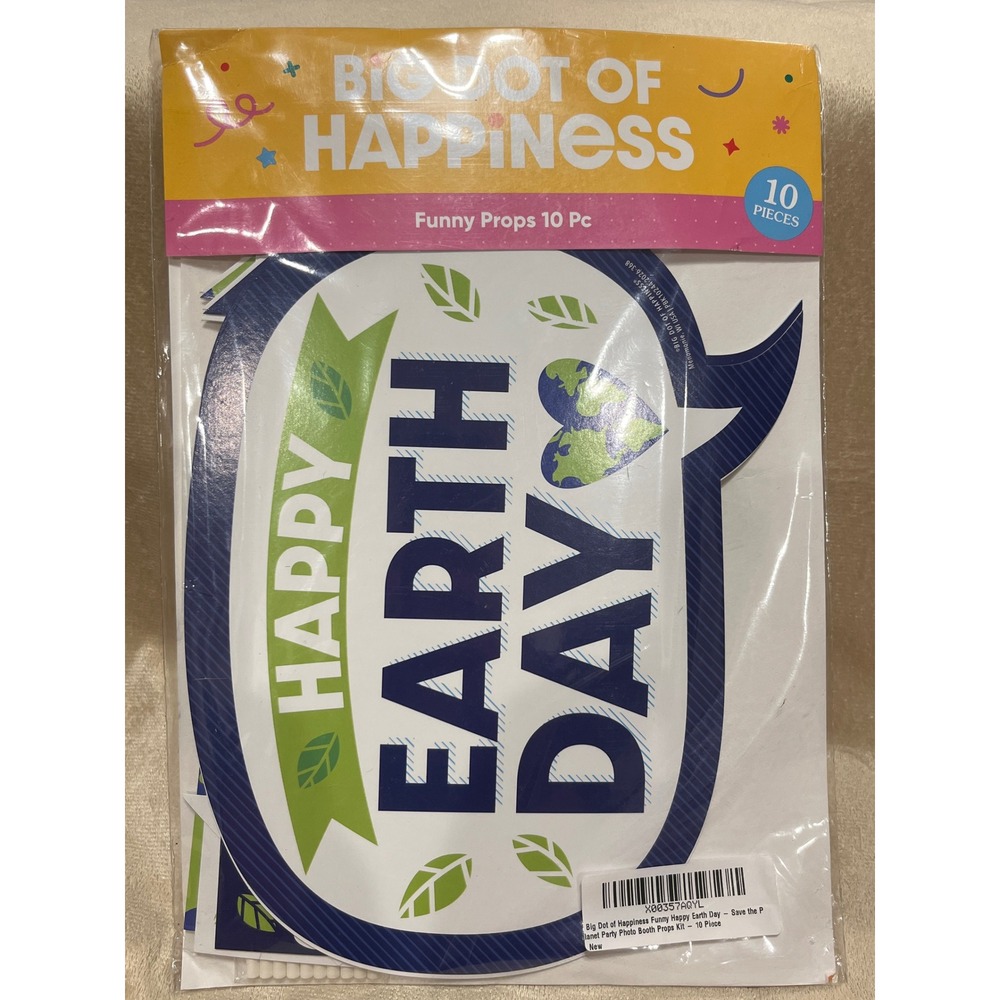 Happy Earth Day Photo Booth Props Kit - 10-Piece DIY Party Supplies